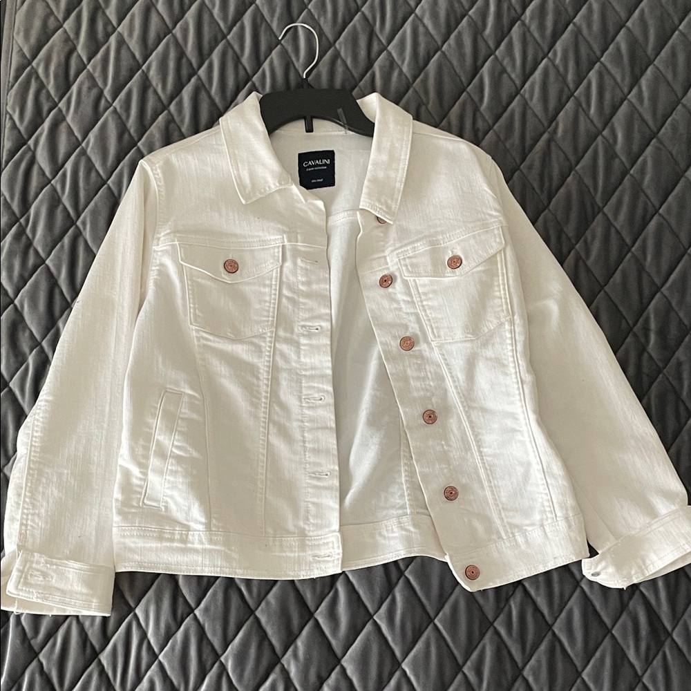 Calvin Klein Women's White Denim Jacket
